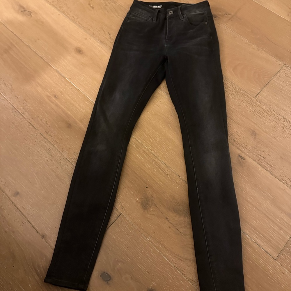 G star black washed jeans worn once size 25 x 30